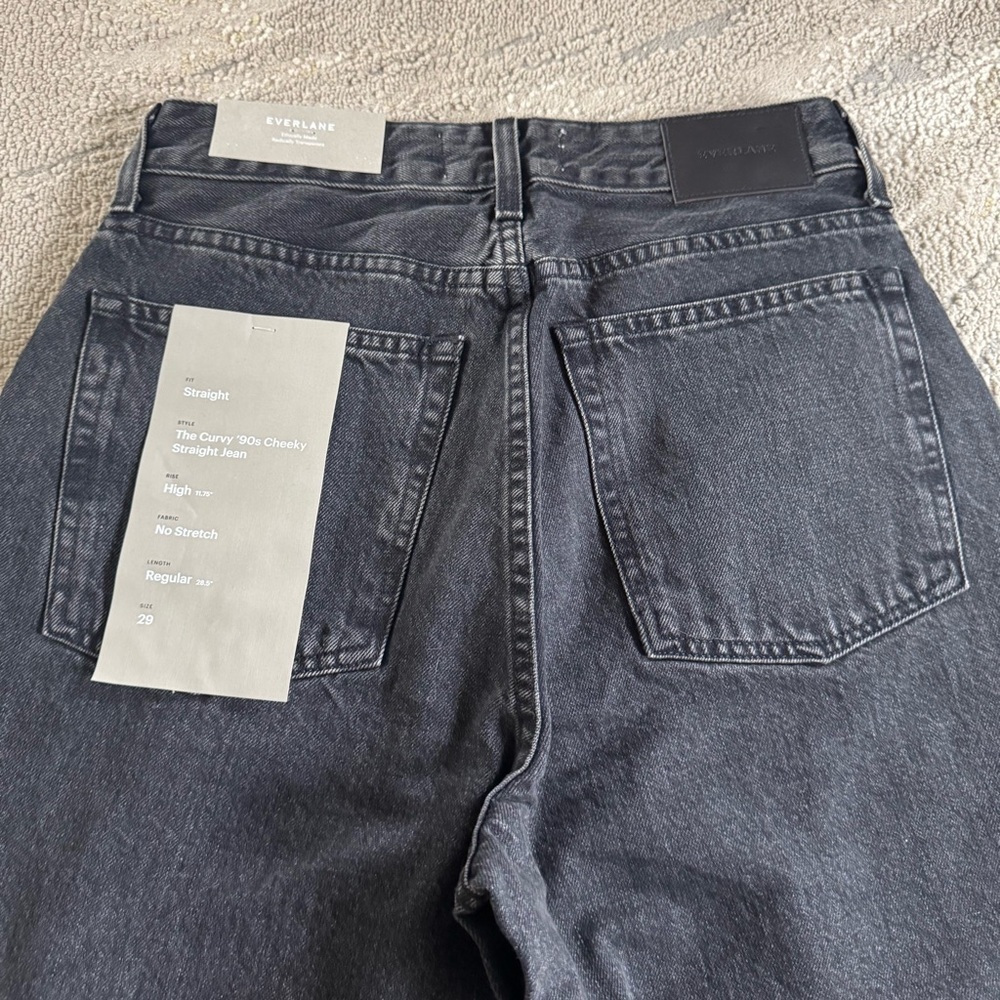 Everlane jeans The Curvy 90's Cheeky Straight Grey washed black 29 new - Picture 13 of 16